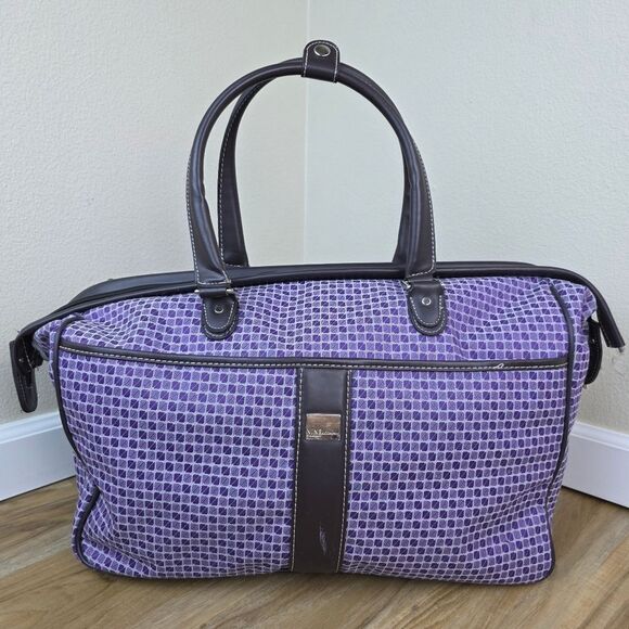 Nine West Handbags - 💜Vintage Nine West Purple Houndstooth Overnight/Weekender/Carry-On Bag
